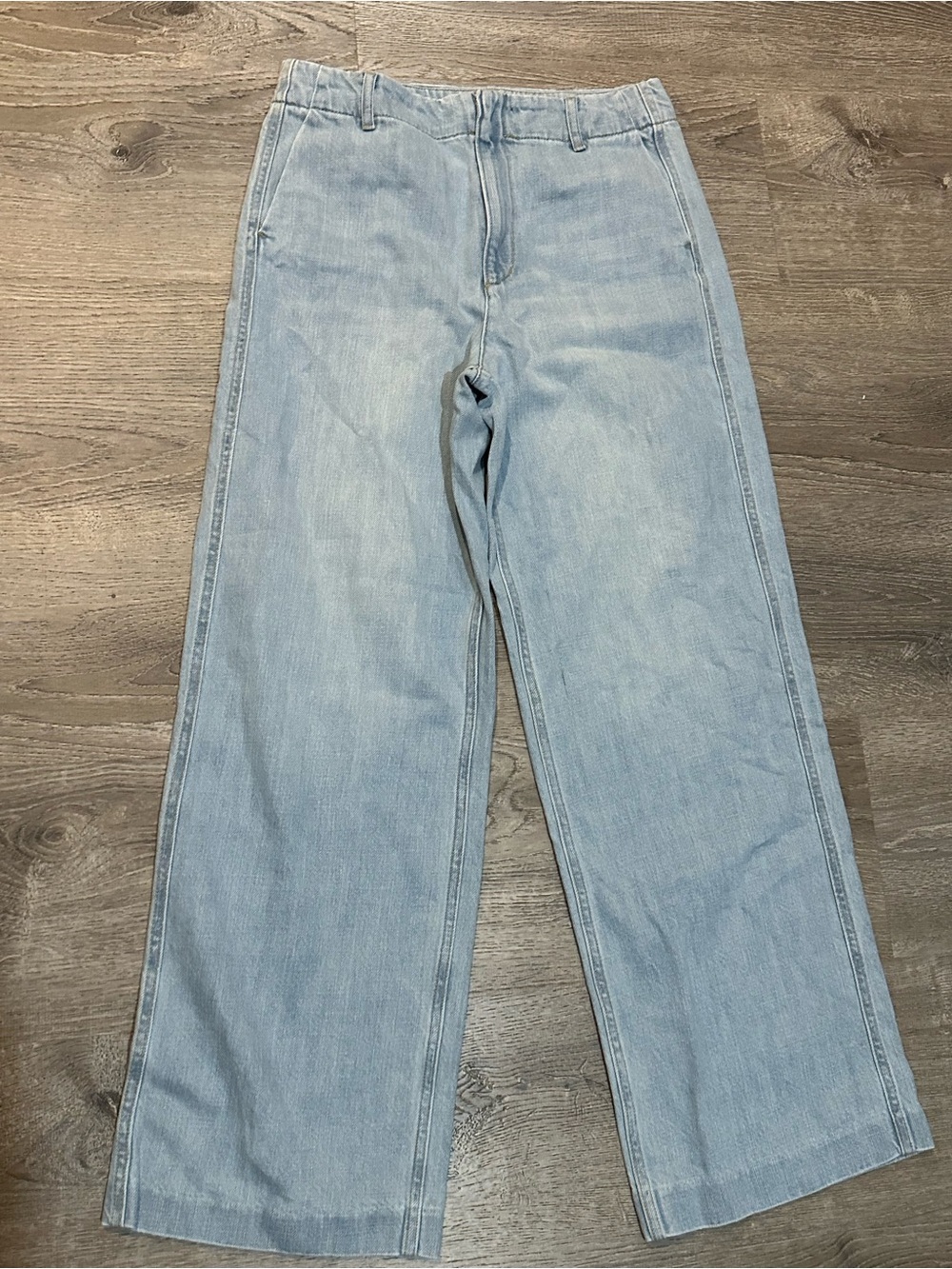 H&M Women’s Wide Leg Jeans Light Wash Denim Size 8 Y2K Vintage Style